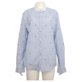 Unisex-Hemd mit Streifen und Blumenstickerei - Gucci