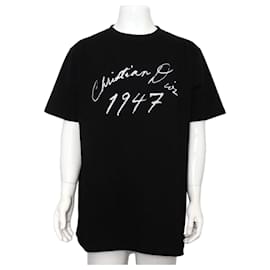 Unisex T-Shirt aus Baumwolle in Schwarz mit weißem Logo - Dior