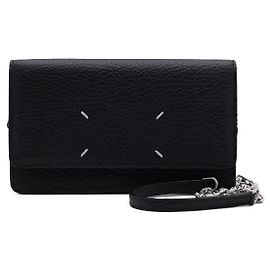 Maison Martin Margiela WOC Crossbody-Tasche mit schwarzen Nähten und silberner Kette