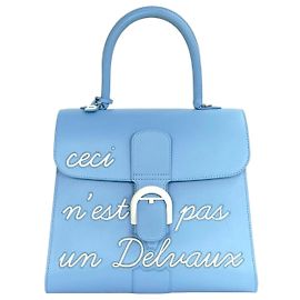 Delvaux Bolso Tote Brian Lettering MM Sky Blue