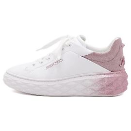 Jimmy Choo White Pink Glitter Diamond Maxi II Women's Sneakers
