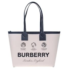Borsa Tote London in cotone con stampa Label - Medium - Burberry