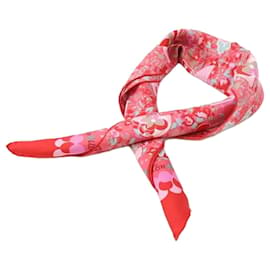 Sciarpa a fiori rosso e rosa - Louis Vuitton