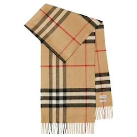 Burberry Vintage Karierter Kaschmirschal Beige