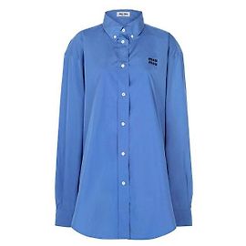 Miu Miu Camisa de popelín en azul pervinca