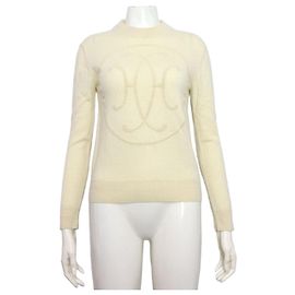 Hermès Beiges Strick-T-Shirt für Damen aus Kaschmir-Mischung