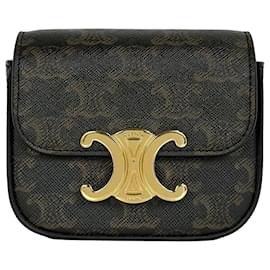 Céline Claude Triumph Canvas Mini Tan
