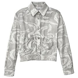 Chanel Unbenutzte Coco Beach Floral Denim Jacke Größe