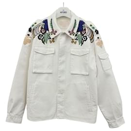 Giacca-camicia con ricamo floreale in cotone - Valentino