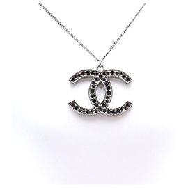 Chanel Collar CC de cristal negro para mujer Season