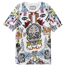 Grafisches T-Shirt mit Strass-Totenkopf Größe White - Philipp Plein