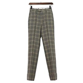 Gucci Pantalon tailleur court à carreaux en lin pour femme