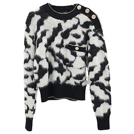 Chanel Maglia in alpaca con bottone logo CC