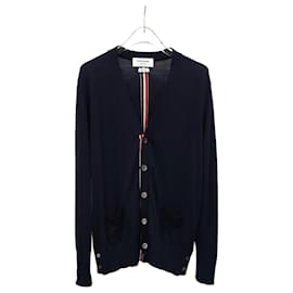 Thom Browne Gestreifter Wollcardigan Navy