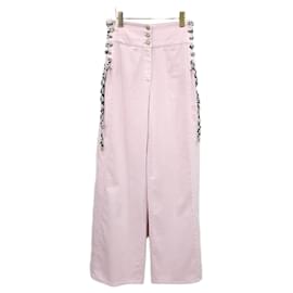 Tweed-Weite Hose mit Kordelzug Rosa - Chanel