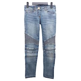 Jeans Biker con Bottoni Dorati - Balmain