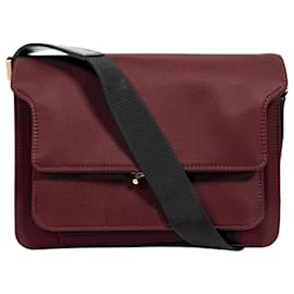 Trunk Saffiano Nylon Schultertasche Crossbody Burgundy Medium - Marni