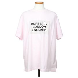 Burberry T-shirt oversized in cotone stretch con logo stampato rosa