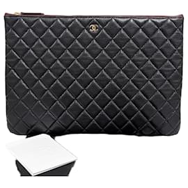 Clutch Caviar Classic Gold CC Logo Nera - Chanel