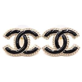 Orecchini CC Logo Black Gold - Chanel
