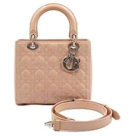 Dior Borsa Tote da donna in pelle verniciata beige con tracolla