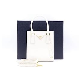 Prada Borsa Tote in pelle Saffiano con logo dorato