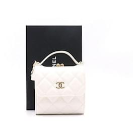 Chanel Portafoglio WOC portamonete retro in pelle d'agnello con manico superiore e tracolla a catena dorata