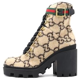 Gucci Botines de lana beige para mujer