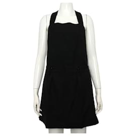 Vestido sin mangas de gabardina de algodón negro para mujer - Prada