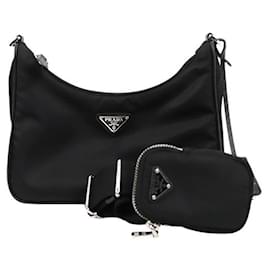 Prada Borsa a tracolla hobo multi in Re-Nylon nera