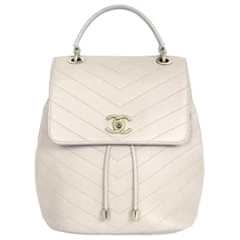 Chanel Chevron Rucksack Beige