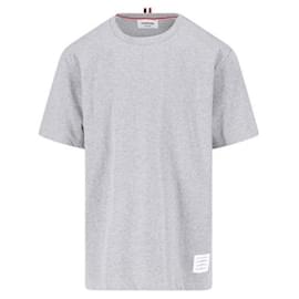 Thom Browne Jersey Relaxed T-Shirt mit Seitenschlitzen