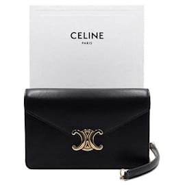 Borsa crossbody Wallet on Chain in vitello lucido nero - Céline