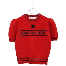 Dior Pull en maille de laine et cachemire rouge