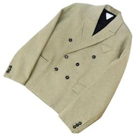 Bottega Veneta Wollmantel Grün Beige