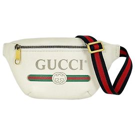 Gucci Borsello cintura in pelle Vintage Logo Print Small White
