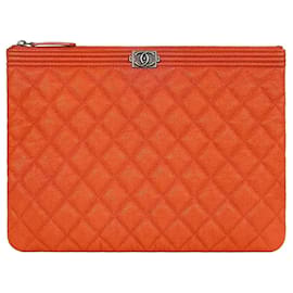 Boy Clutch Medium Coral Red Series Caviar - Chanel