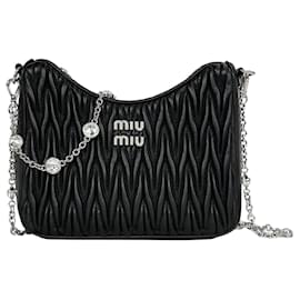Borsa a tracolla in pelle nappa nera - Miu Miu