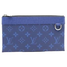 Louis Vuitton Mini Clutch Portafoglio Discovery Monogram in pelle Taiga Cobalt Blue
