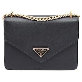 Borsa a spalla e crossbody Saffiano Envelope con catena dorata - Prada