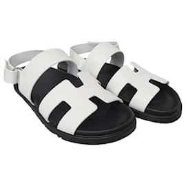 Sandali Genius in pelle di vitello bianca - Hermès