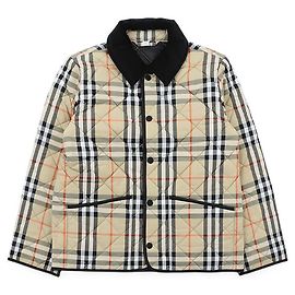 Burberry Giacca in velluto trapuntato a quadri con colletto per bambini