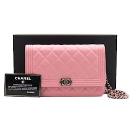 Borsa a tracolla Boy Chanel WOC in pelle rosa
