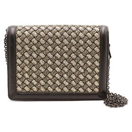 Bottega Veneta Bolsa de Ombro e Tiracolo Montebello Mini em Malha Intrecciato Lurex com Corrente