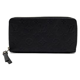 Louis Vuitton Portefeuille long zippé Monogram Black Empreinte Clemence pour femme