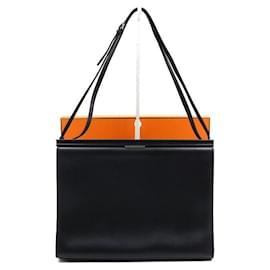 Hermès Borsa a tracolla Clic in pelle di vitello Evergrain nera e indaco
