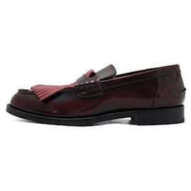 Mocassini in pelle con frange color bordeaux - Burberry
