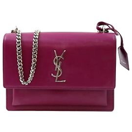 Saint Laurent Borsa crossbody a catena media Burgundy Purple