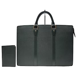Louis Vuitton Taiga Lozan Green Document Bag Unisex (High-Grade Briefcase, Including Wallet)