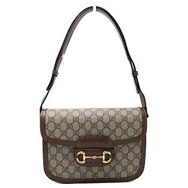 Gucci Horsebit Schultertasche aus Canvas